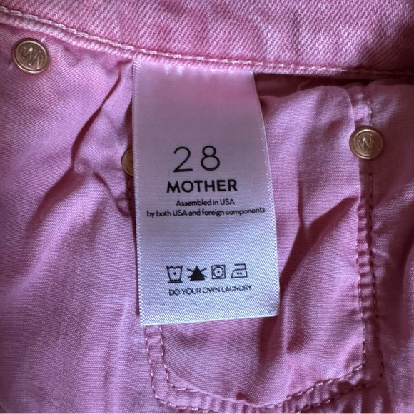 Mother Denim The Tomcat Kick Fray Shorts Pink Size 28 Cutoff Jean Shorts - Picture 7 of 7